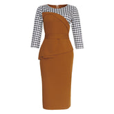 Women's OL commuter irregular stitching pencil skirt with belt